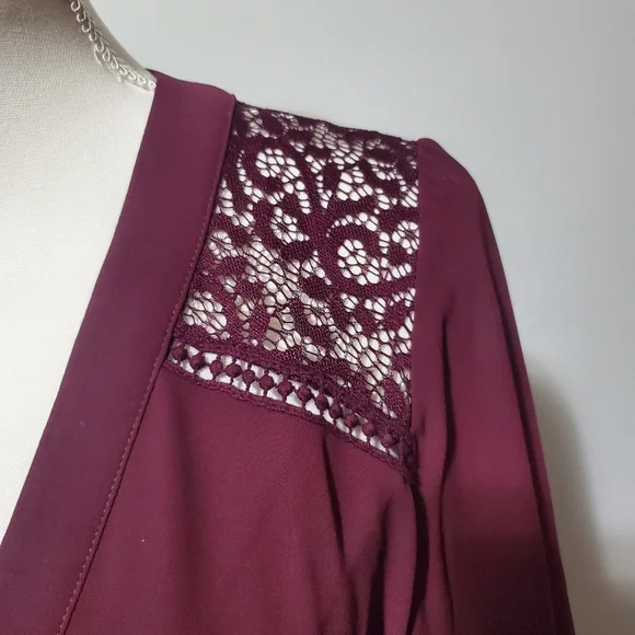 BCX Burgandy Lace Dress - Picture 5 of 13